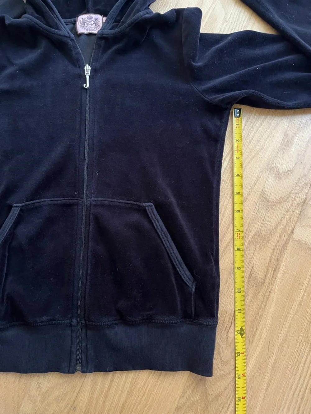 Juicy Couture Black Velour Zip-Up Hoodie - Picture 5 of 11